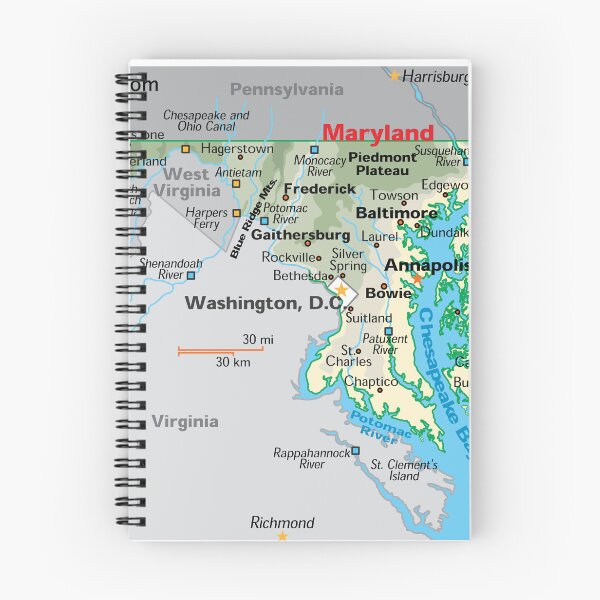 Item preview, Detailed Map of Maryland Geography designed and sold by WorldAtlas.com.