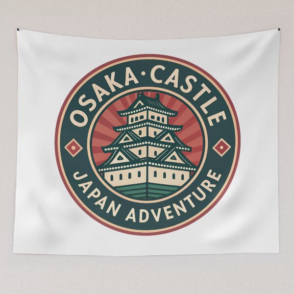 Item preview, Osaka Castle Retro Travel – Japan Adventure 70s Style  & Apparel Design designed and sold by VividOrganica.