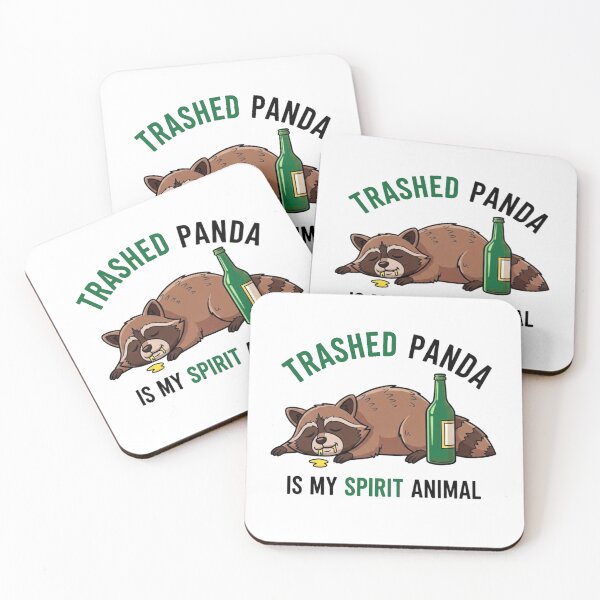 Item preview, Trashed Panda Spirit Animal Funny Drunk Raccoon Cartoon designed and sold by Maniutek.
