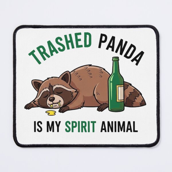 Item preview, Trashed Panda Spirit Animal Funny Drunk Raccoon Cartoon designed and sold by Maniutek.