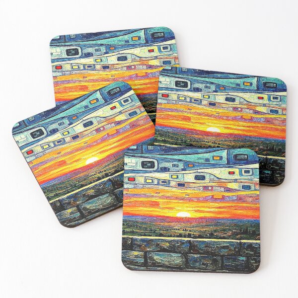 Item preview, Geometrically clouded landscape designed and sold by George Hutton Hunter.