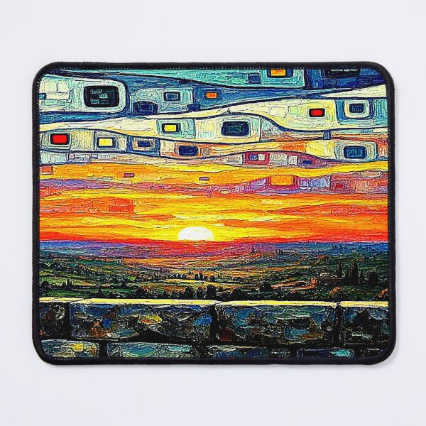 Item preview, Geometrically clouded landscape designed and sold by George Hutton Hunter.