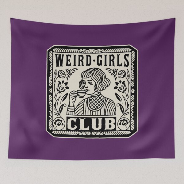 Item preview, weird girls club, tea, woodcut designed and sold by Captain Banjo.
