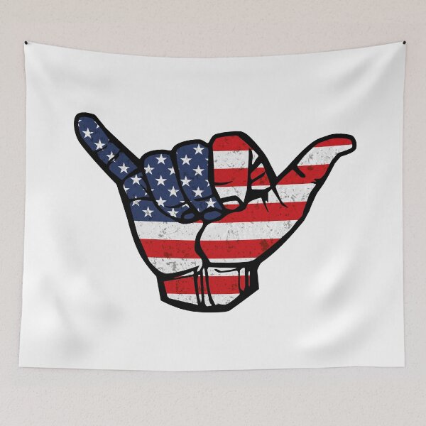 Item preview, American Flag Shaka Hand Patriotic  designed and sold by MarshallStickerX.