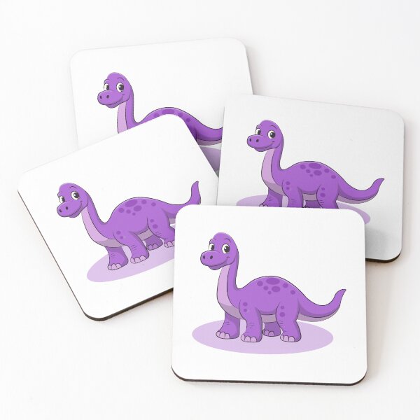 Item preview, Cute Purple Spotted Sauropod Dinosaur Cartoon designed and sold by LunaPixelStudio.
