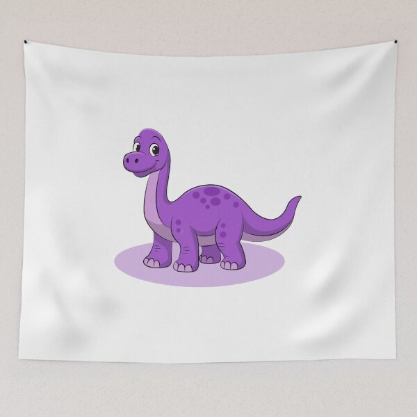 Item preview, Cute Purple Spotted Sauropod Dinosaur Cartoon designed and sold by LunaPixelStudio.