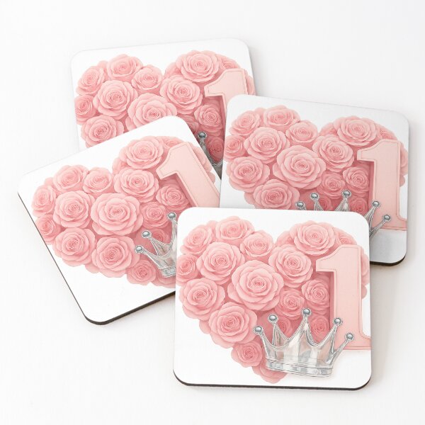 Item preview, Number 1 Birthday Crown | Pink Floral First Birthday Illustration designed and sold by artbaby30.