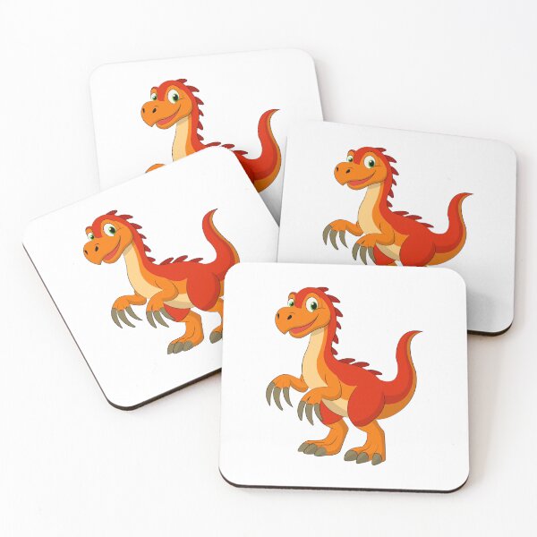 Item preview, Cute Red Dinosaur Cartoon Character Design designed and sold by LunaPixelStudio.