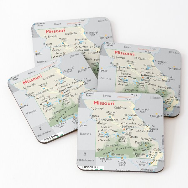Item preview, Detailed Missouri Geography Map designed and sold by WorldAtlas.com.