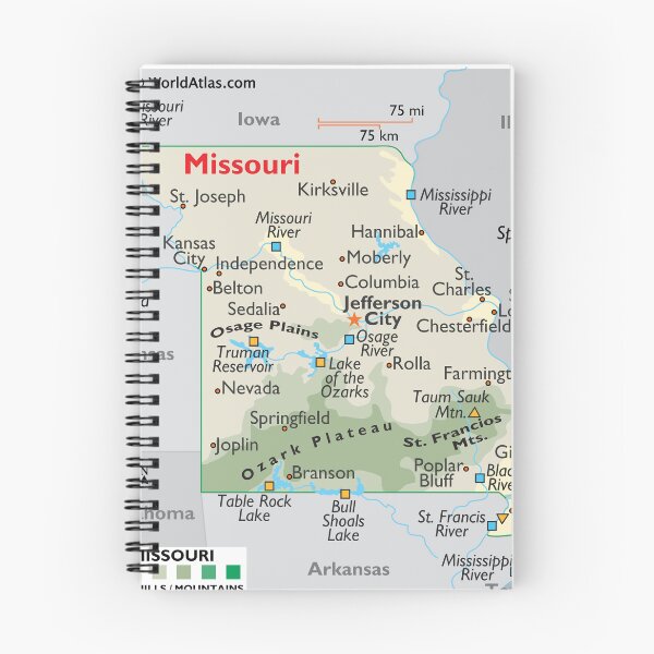 Item preview, Detailed Missouri Geography Map designed and sold by WorldAtlas.com.