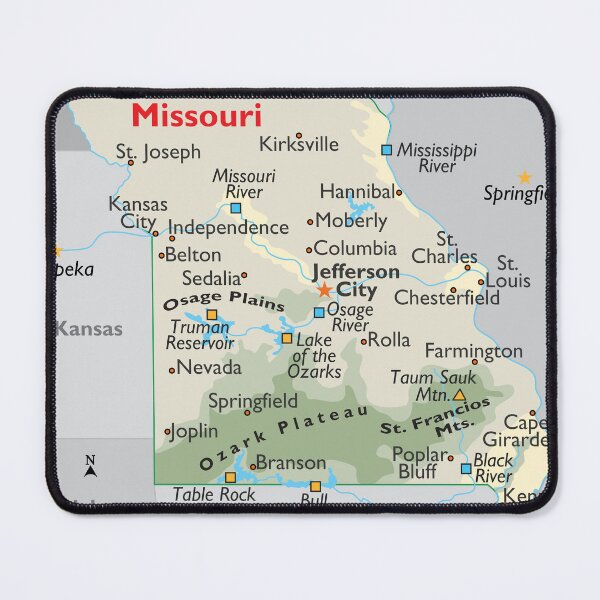 Item preview, Detailed Missouri Geography Map designed and sold by WorldAtlas.com.