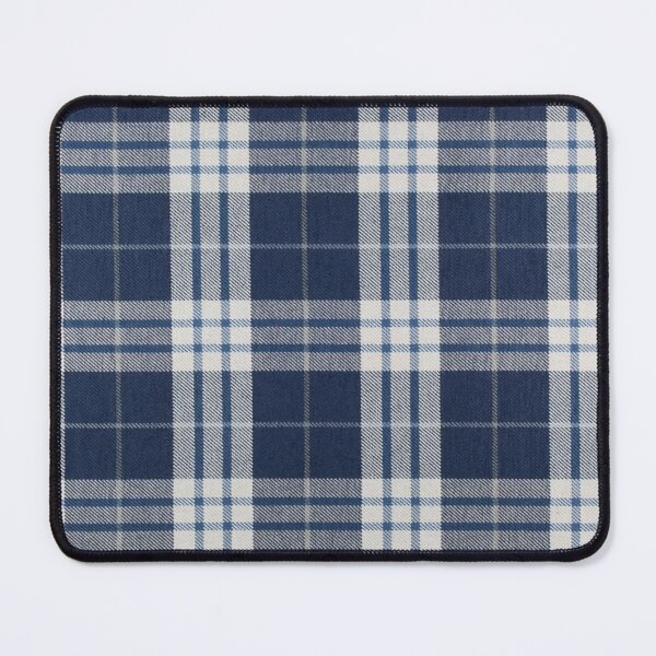 Item preview, Blue White Check Plaid Fabric Pattern designed and sold by LYFSTYLE.GEMS.
