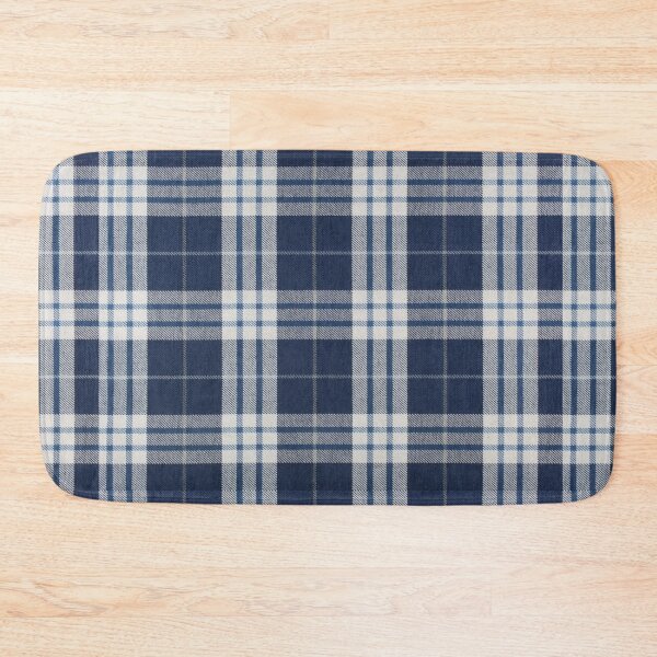 Item preview, Blue White Check Plaid Fabric Pattern designed and sold by LYFSTYLE.GEMS.