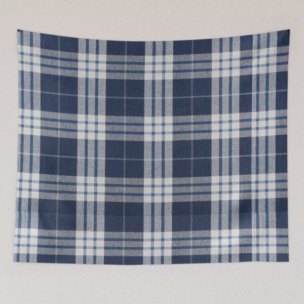 Item preview, Blue White Check Plaid Fabric Pattern designed and sold by LYFSTYLE.GEMS.