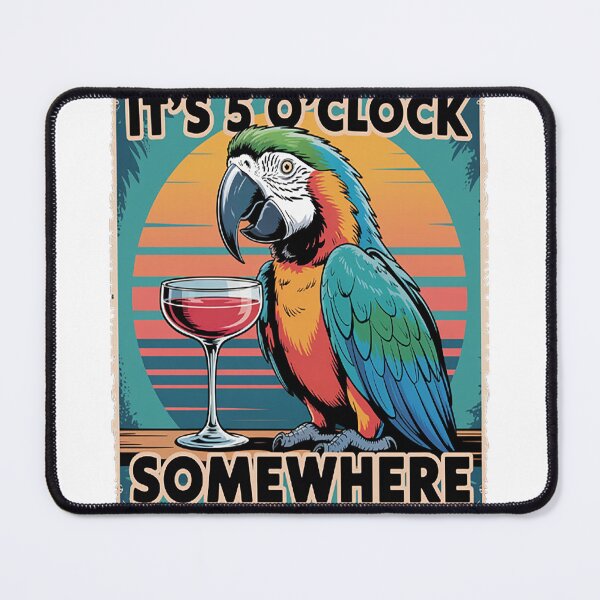 Item preview, It's 5 O'clock Somewhere Drinking Parrot Cocktail Summer designed and sold by LacostCarl.