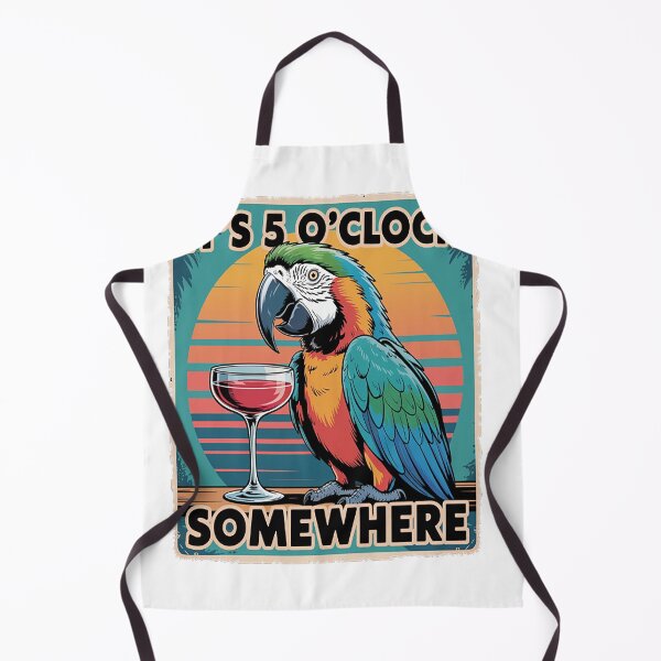 Item preview, It's 5 O'clock Somewhere Drinking Parrot Cocktail Summer designed and sold by LacostCarl.