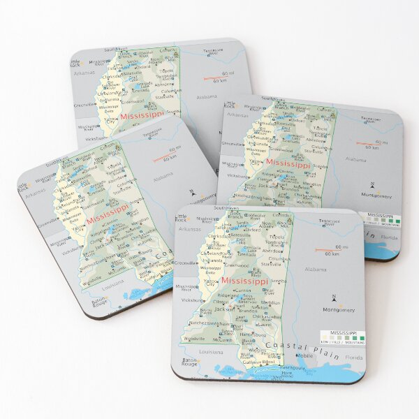 Item preview, Mississippi Map for Wall Decor and Education designed and sold by WorldAtlas.com.
