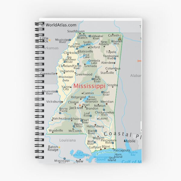 Item preview, Mississippi Map for Wall Decor and Education designed and sold by WorldAtlas.com.