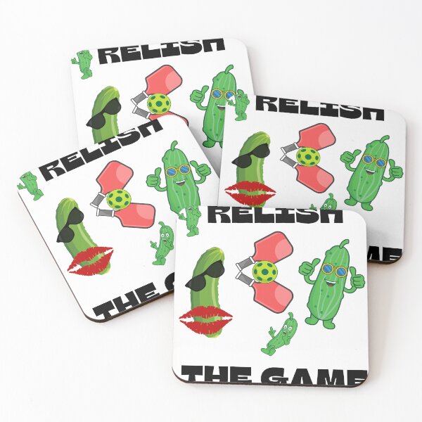 Item preview, Relish The Game Funny Pickleball Pun with Cool Pickle Characters designed and sold by Extremeallie.