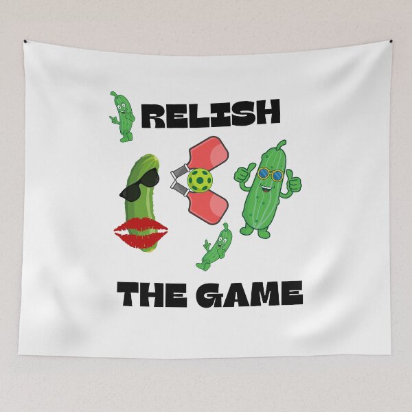 Item preview, Relish The Game Funny Pickleball Pun with Cool Pickle Characters designed and sold by Extremeallie.
