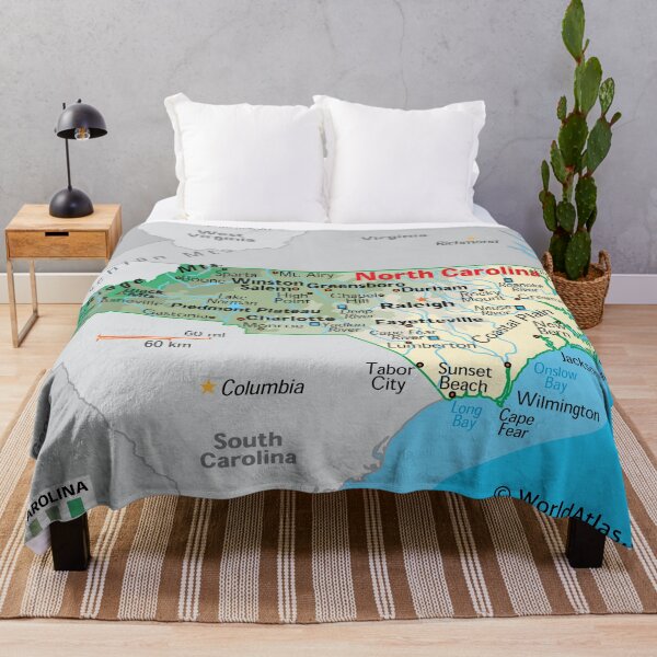 Item preview, Detailed North Carolina Geography Map designed and sold by WorldAtlas.com.
