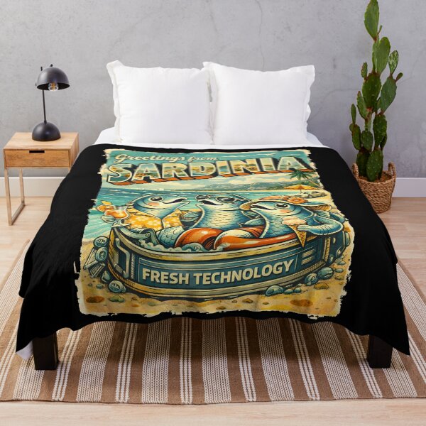 Item preview, Sardines Vintage Sardinia Travel Poster Style Art designed and sold by ZuToMi.
