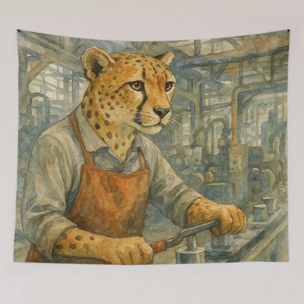 Item preview, Cheetah at the Assembly Line designed and sold by nikkolaus.