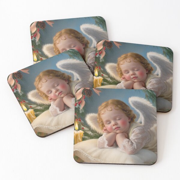 Item preview, Sleeping Angel Child Oil Painting – Cherubic Baby with Wings, Vintage Heavenly Art, Serene Christmas Greeting Card & Canvas Wall Art designed and sold by ZyxDes.