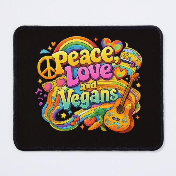 Item preview, Peace, Love and Vegans -colourful designed and sold by Andykinoz.