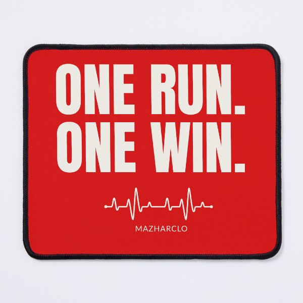 Item preview, One Run One Win – Never Give Up Sports Motivation Typography Design designed and sold by BOSSDOT.