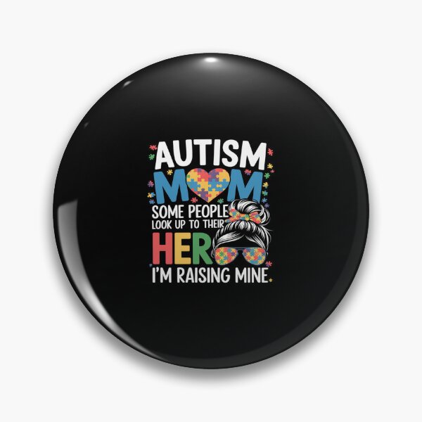 Item preview, Autism Mom Raising Hero Groovy Messy Bun Autism Awareness  designed and sold by SyntaxClaw.