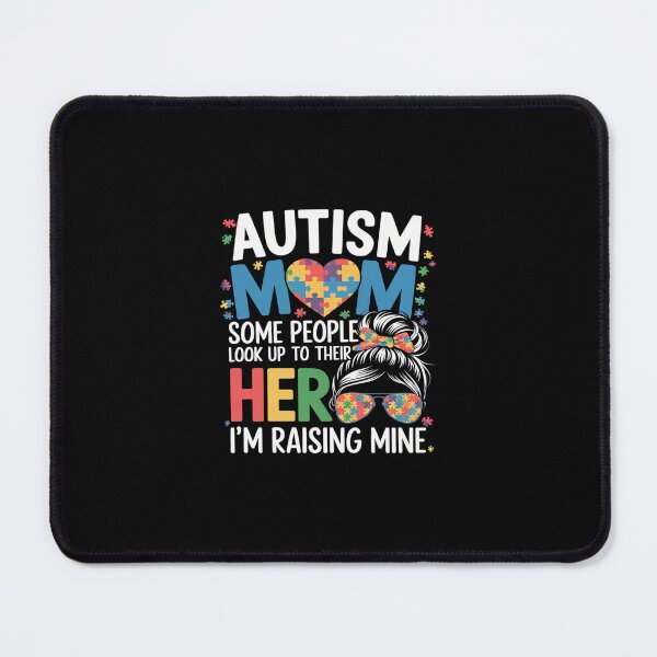 Item preview, Autism Mom Raising Hero Groovy Messy Bun Autism Awareness designed and sold by SyntaxClaw.