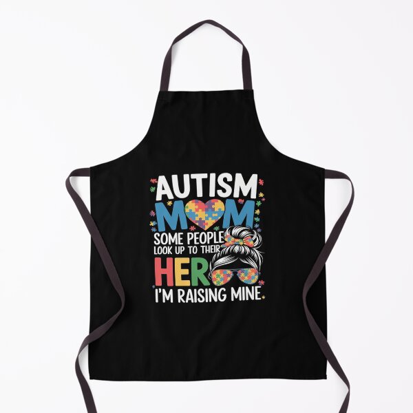 Item preview, Autism Mom Raising Hero Groovy Messy Bun Autism Awareness designed and sold by SyntaxClaw.