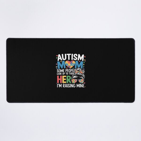 Item preview, Autism Mom Raising Hero Groovy Messy Bun Autism Awareness designed and sold by SyntaxClaw.