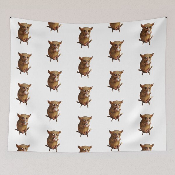 Item preview, Tarsier Drinking Coffee – Cute Wide-Eyed Coffee Lover Illustration designed and sold by so01.