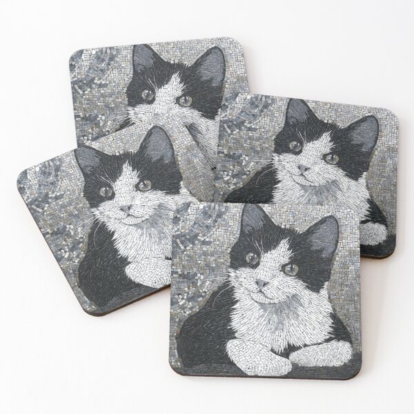 Item preview, Black and White Cat Mosaic Inspired designed and sold by GrinGalore.