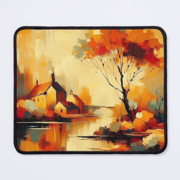 Item preview, Autumn Reflections – Impressionist Countryside Landscape designed and sold by Okmanoo.