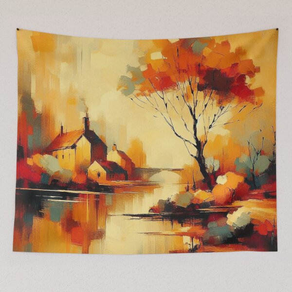 Item preview, Autumn Reflections – Impressionist Countryside Landscape designed and sold by Okmanoo.
