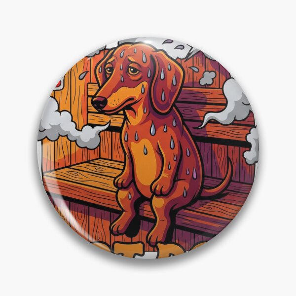 Item preview, Hot Dog - Dachshund Sausage Dog Sauna Pun designed and sold by escapingtheprint.