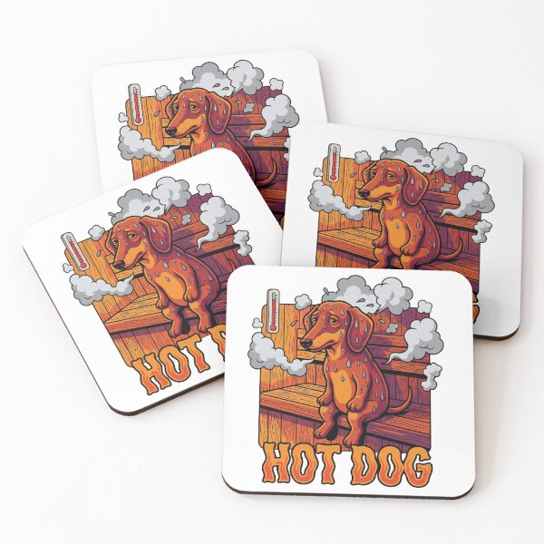 Item preview, Hot Dog - Dachshund Sausage Dog Sauna Pun designed and sold by escapingtheprint.
