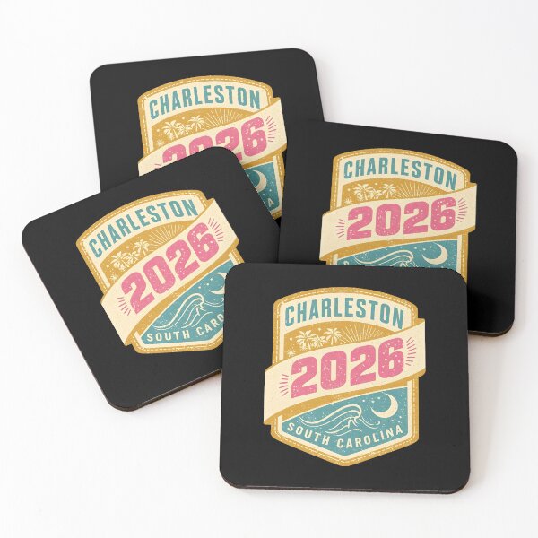 Item preview, Charleston South Carolina 2026 Retro Coastal Travel Badge T-Shirt designed and sold by FestivityFinds.