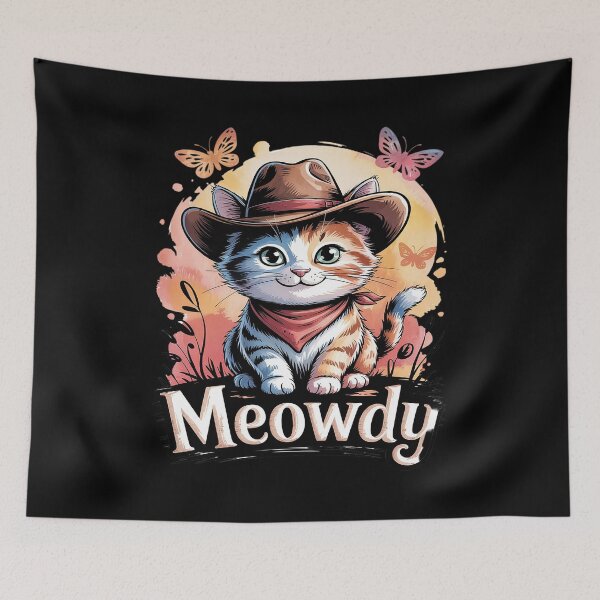 Item preview, Meowdy Cat Funny Howdy Meme Western Cowboy Kitten 3  designed and sold by RuthGAArt.
