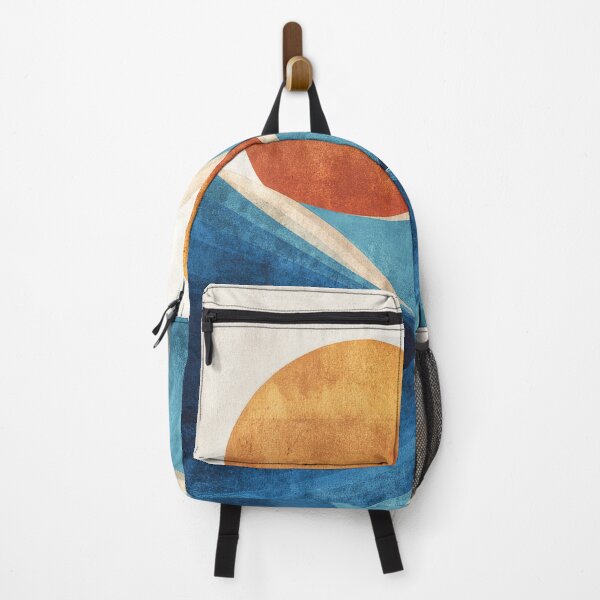 Item preview, Geometric Coastal Abstract – Sun & Blue Ocean Waves designed and sold by NewArt33.