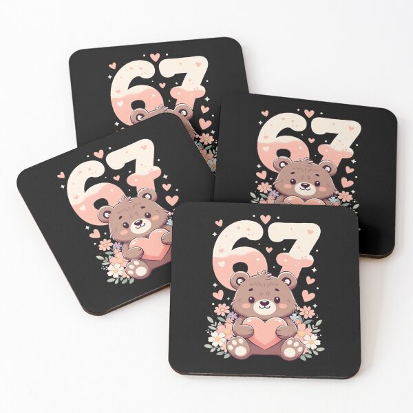 Item preview, 67 Meme Cute Grizzly Bear Valentine Gift Gen Z Alpha Humor designed and sold by GrumpySableye.