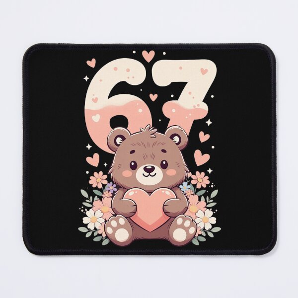 Item preview, 67 Meme Cute Grizzly Bear Valentine Gift Gen Z Alpha Humor designed and sold by GrumpySableye.