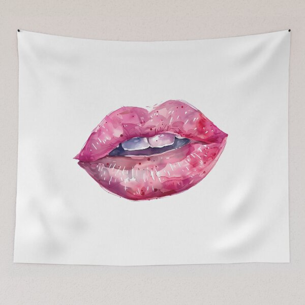 Item preview, Watercolor Pink Lips Art - Feminine Fashion Illustration Pop Art Design designed and sold by DesignArtist.ia.