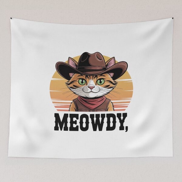 Item preview, Meowdy Cat Funny Howdy Meme Western Cowboy Kitten3  designed and sold by RuthGAArt.