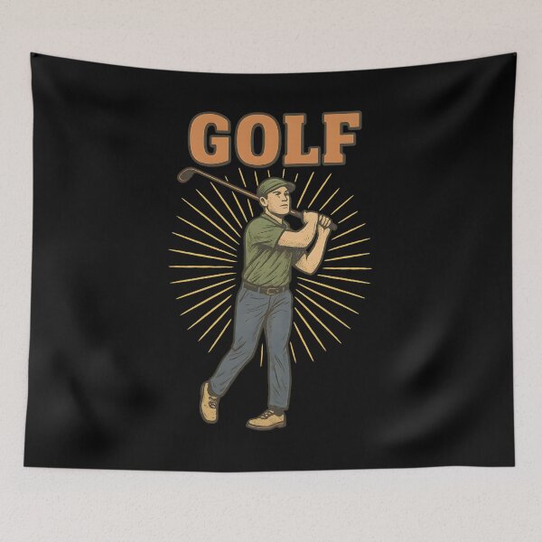 Item preview, Vintage Golf Player Retro Illustration Black designed and sold by tarzbol.