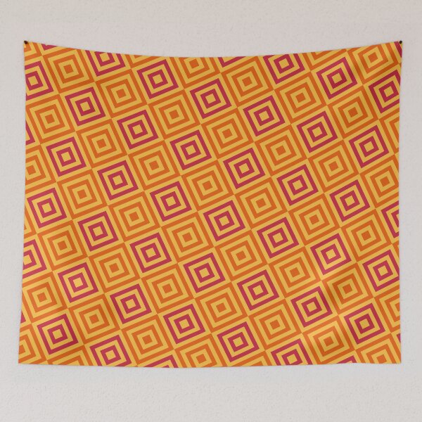 Item preview, Orange Stripe Checkered Square -  - Abstract Geometric Shape Pattern - Gifts For Grandma designed and sold by RoyalStarsPatts.