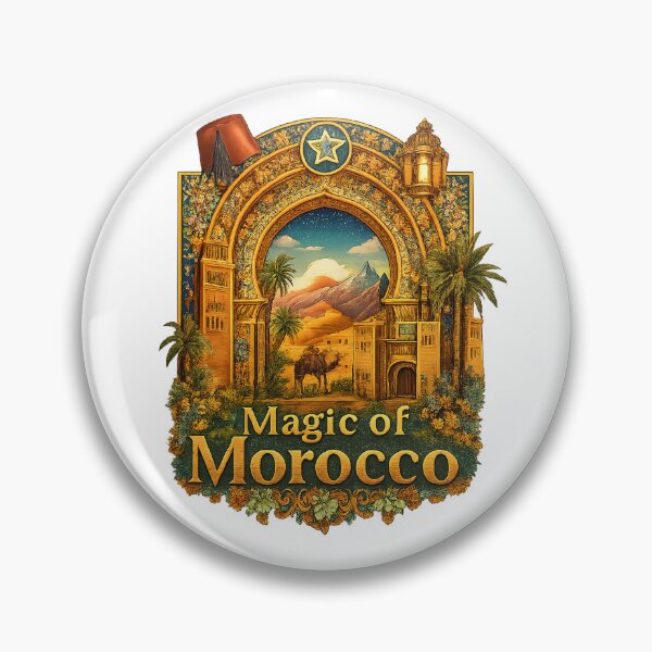 Item preview, Magic of Morocco T-Shirt | Moroccan Culture Illustration | Moroccan Landmarks & Zellige Patterns | Travel Inspired Design designed and sold by mahdi arrouch.